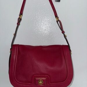 Elegant Red Leather Shoulder Bag by Marc for Marc Jacob’s